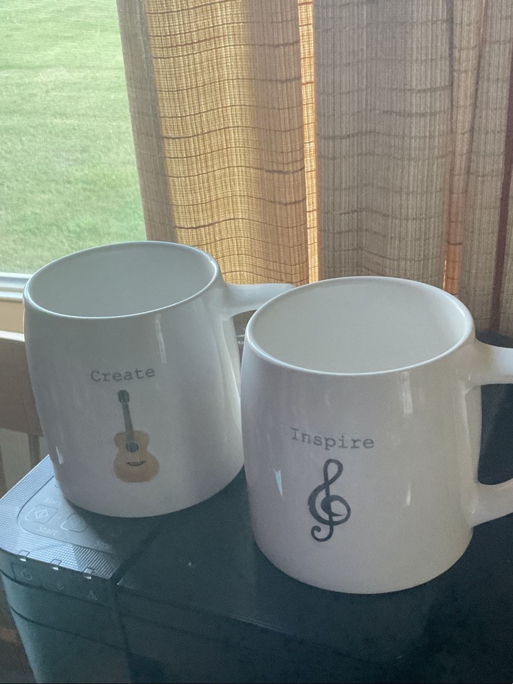 Create & Inspire White Ceramic Music Mugs - Set of 2 by Dolly Parton